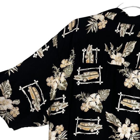 Knightsbridge Mens Button Down Hawaiian Vintage Cars Shirt Large - Picture 6 of 9